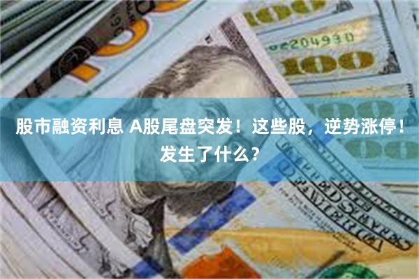 股市融资利息 A股尾盘突发！这些股，逆势涨停！发生了什么？