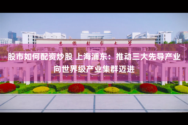 股市如何配资炒股 上海浦东：推动三大先导产业向世界级产业集群迈进