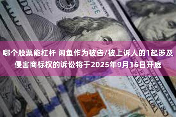 哪个股票能杠杆 闲鱼作为被告/被上诉人的1起涉及侵害商标权的诉讼将于2025年9月16日开庭