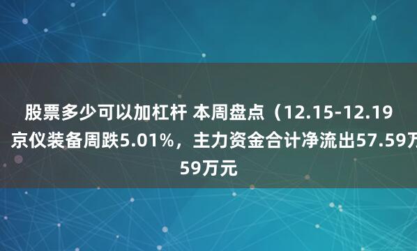股票多少可以加杠杆 本周盘点（12.15-12.19）：京仪装备周跌5.01%，主力资金合计净流出57.59万元